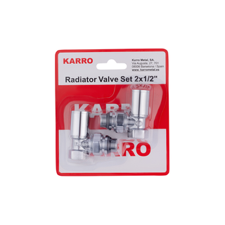 Комплект радіаторних кранів Karro KR-32001 1/2" Хром