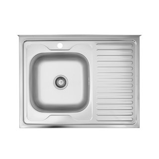 Кухонна мийка накладна Kroner KRP Dekor-6080L (0,6 мм)