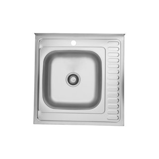 Кухонна мийка накладна Kroner KRP Satin-6060L (0,6 мм)