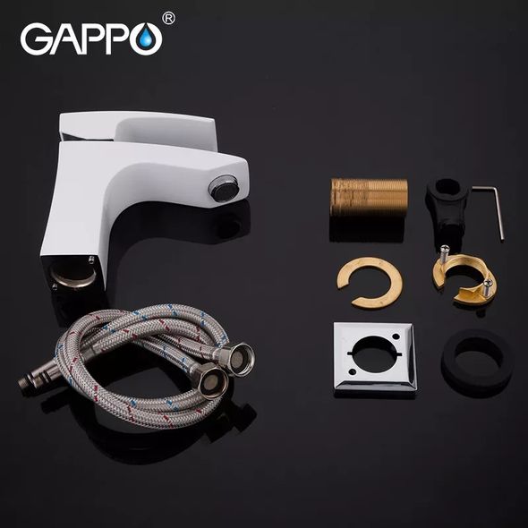 Змішувач для умивальника Gappo Jacob G1007-7 Білий/Хром