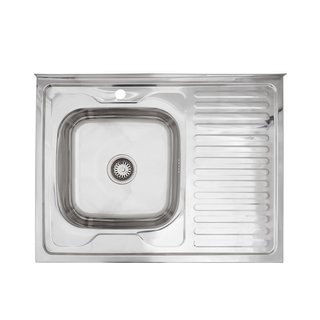 Кухонна мийка накладна Kroner KRP Polierte-6080L (0,6 мм)