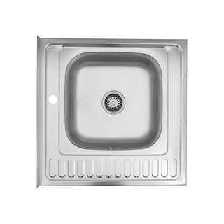 Кухонна мийка накладна Kroner KRP Satin-6060R (0,6 мм)