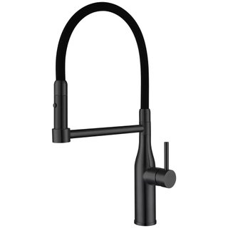 Змішувач для кухні з гнучким зливом Gappo G4398-51 Чорний/Збройна сталь
