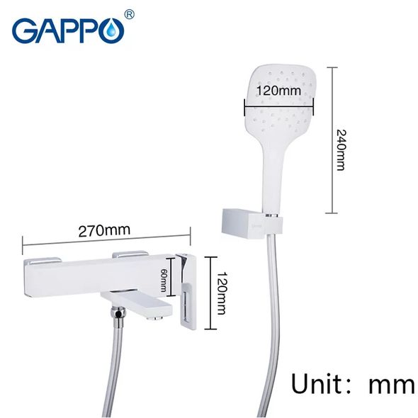 Змішувач для ванни Gappo Futura G3217-8