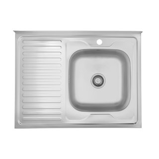 Кухонна мийка накладна Kroner KRP Satin-6080R (0,6 мм)