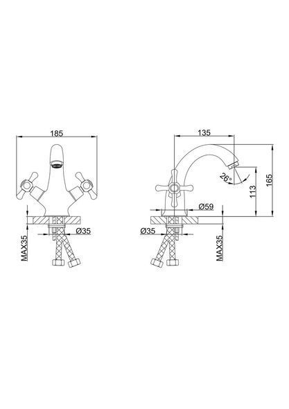 Змішувач для умивальника Frap F10732-B, хром