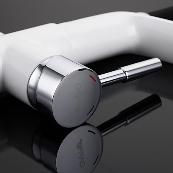 Змішувач для кухні з фільтром Gappo G4398-9 Чорний/Білий
