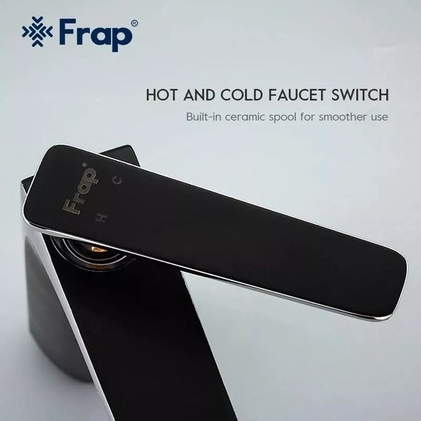 Смеситель для умывальника Frap F1057, черный/хром