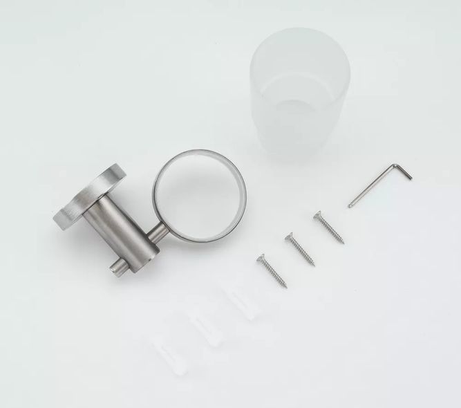Стакан для зубных щеток с держателем Frap F30106 Сатин