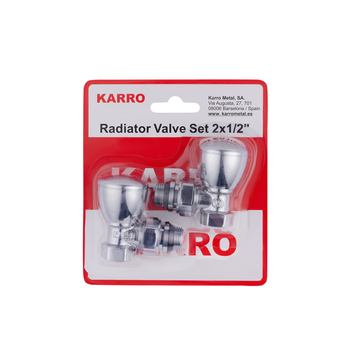 Комплект радіаторних кранів Karro KR-319 1/2" Хром