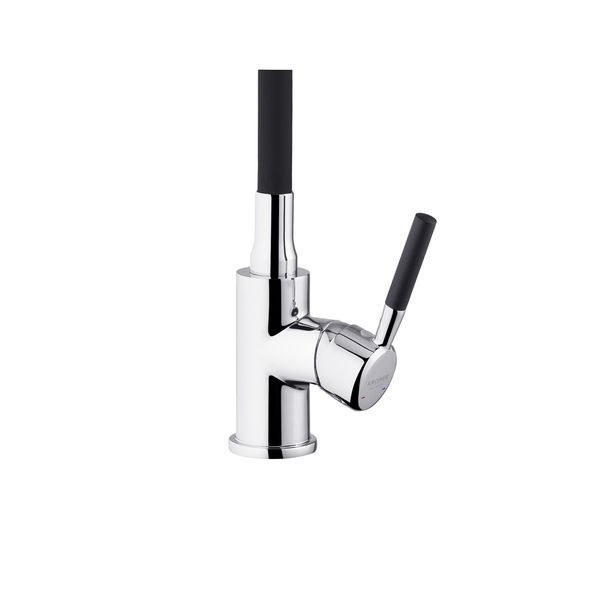 Смеситель для кухни с гибким гусаком Kroner KRM Kuche - C132BLK Черный/Хром