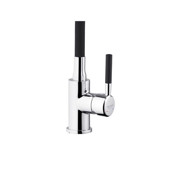 Смеситель для кухни с гибким гусаком Kroner KRM Kuche - C132BLK Черный/Хром