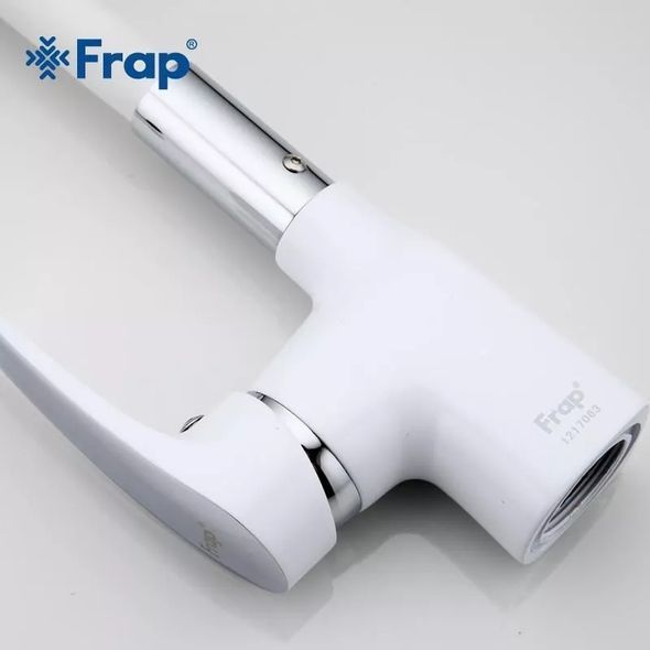 Змішувач для кухні Frap F4453-03 з гнучким виливом Білий