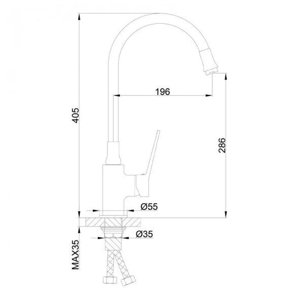 Корпус кухонного смесителя Frap F4461 под гибкий излив
