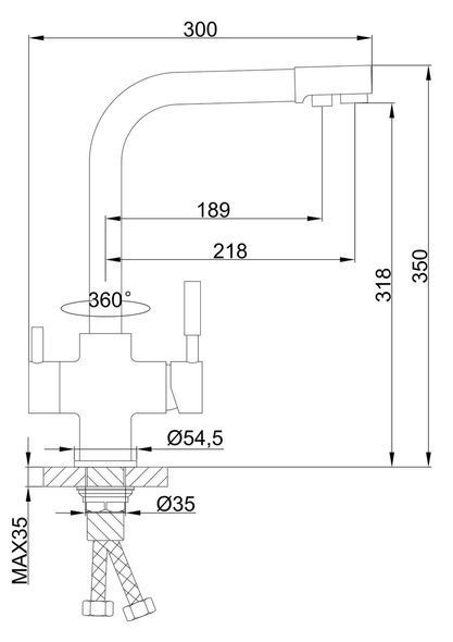 Смеситель для кухни на две воды Frap F4352-7