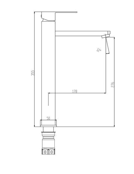 Смеситель для умывальника Frap F10802-62 высокий, черный