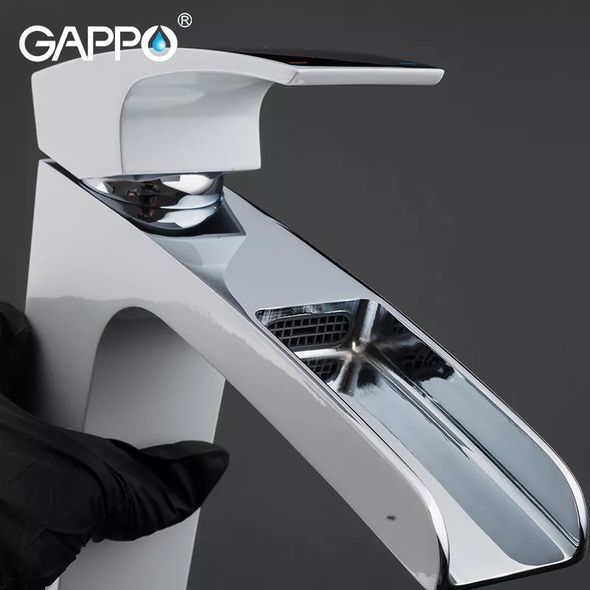 Смеситель для умывальника Gappo G1007-31 белый/хром