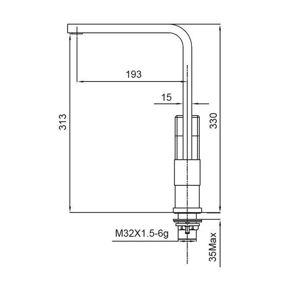 Смеситель для кухни KOER KB-70010-01 Хром