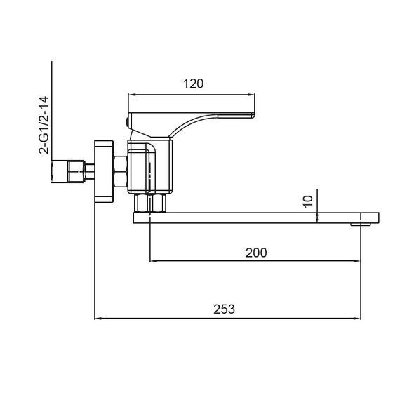 Смеситель для кухни настенный KOER KB-73010-01 Хром