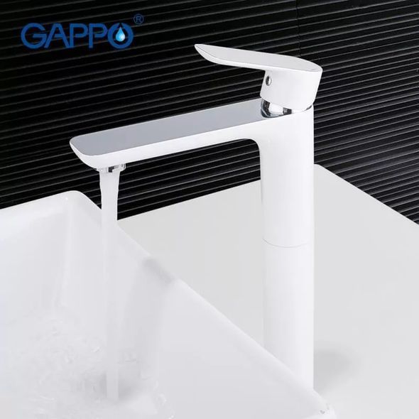 Смеситель для умывальника Gappo G1048-2 белый/хром