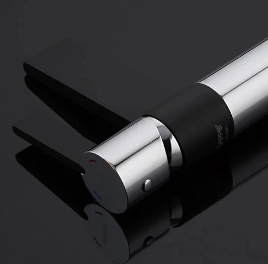 Смеситель для умывальника Gappo G1081 черный/хром