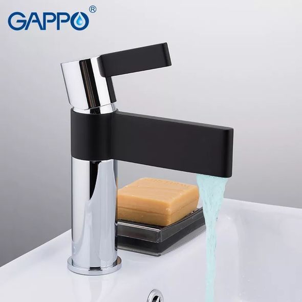 Смеситель для умывальника Gappo G1081 черный/хром