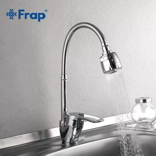 Смеситель для кухни Frap F43701-B с гибким изливом, Хром