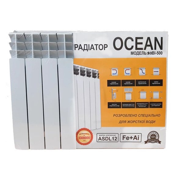Радиатор биметаллический OCEAN 570*80 AL+ST Турция