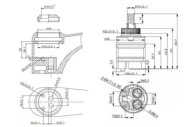 Картридж Sedal 35мм Gappo G51-5