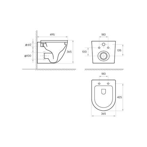 Унитаз подвесной Koller Pool ROUND Smart с сиденьем Slim Soft-close 1872550198