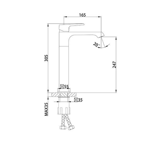 Смеситель для умывальника Frap F1071-29 Графит