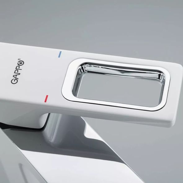 Смеситель для умывальника Gappo G1017-2 белый/хром