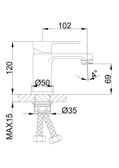 Змішувач для умивальника Frap F1041 Білий/Хром