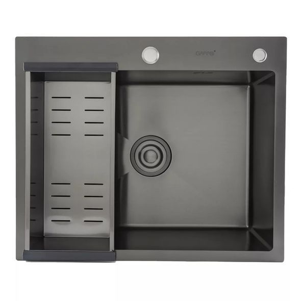 Кухонна мийка GAPPO GS6050-6 накладна 600x500 мм, нержавіюча сталь, поверхня PVD