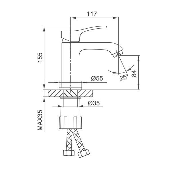 Смеситель для умывальника Frap F1075-9 Графит
