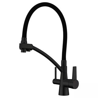 Змішувач для кухні під фільтр з гнучким зливом Gappo G4398-16 Чорний