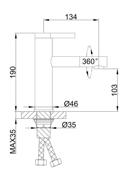 Змішувач для умивальника Frap F1052-14 Білий/Хром