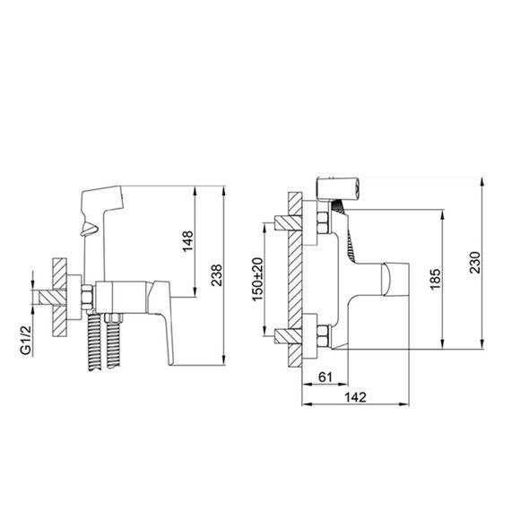 Гигиенический душ Frap F2071 Хром