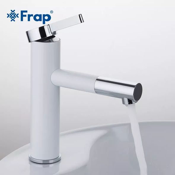 Змішувач для умивальника Frap F1052-14 Білий/Хром
