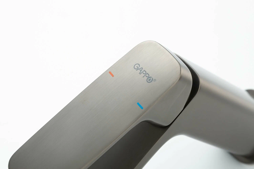 Смеситель для умывальника Gappo G1028-9 Графит