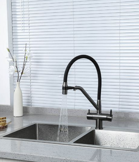 Смеситель для кухни на две воды GAPPO G4398-89 Графит