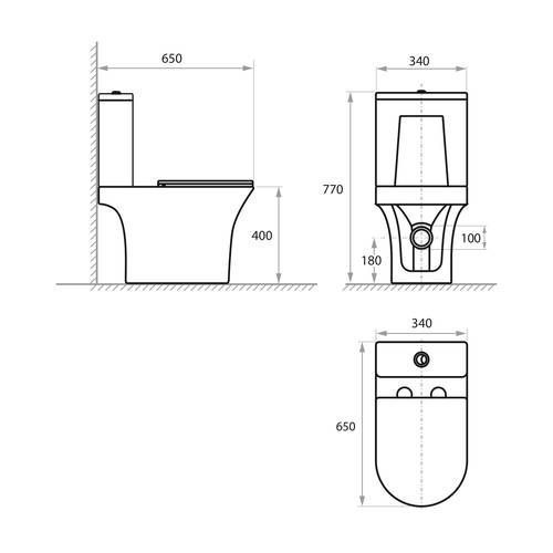 Унітаз підлоговий компакт безобідковий Koller Pool STREAM Rimless з сидінням Soft-close 1857550199