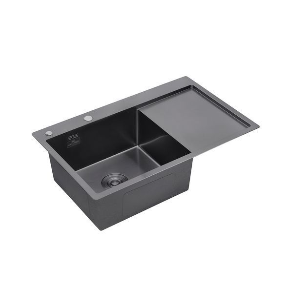 Кухонна мийка Kroner KRP Schwarze - 7849LHM PVD (3.0/1.0 мм)