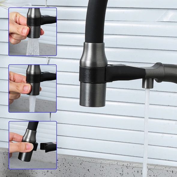 Смеситель для кухни на две воды GAPPO G4398-89 Графит