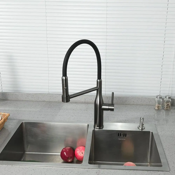Смеситель для кухни с гибким изливом GAPPO G4398-51 Графит