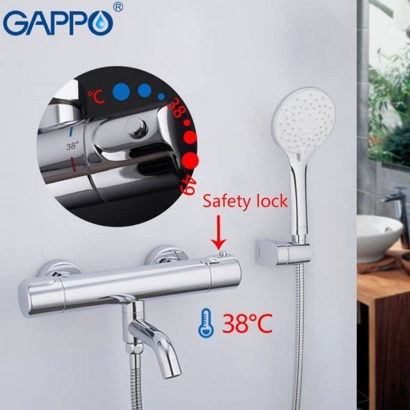 Змішувач для ванни з термостатом Gappo G3290