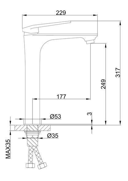 Смеситель для умывальника Frap F1052-54 Белый/Хром