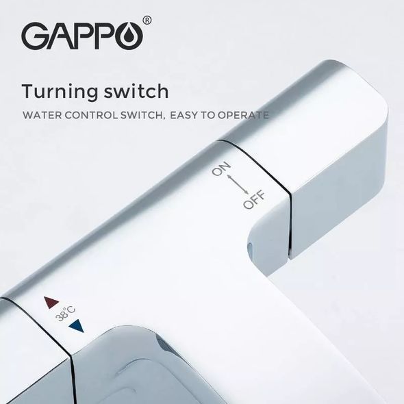 Смеситель для умывальника с термостатом Gappo G1007-40 хром