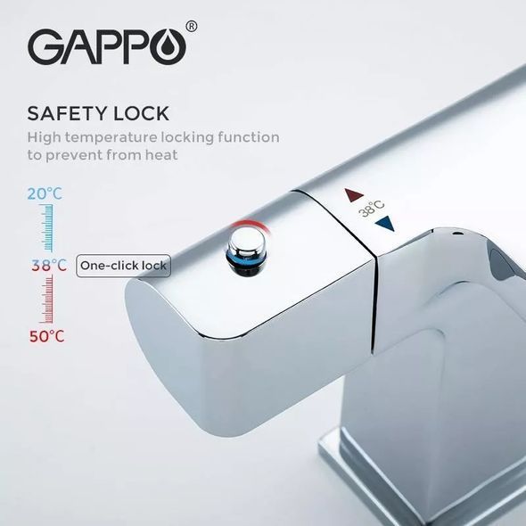 Смеситель для умывальника с термостатом Gappo G1007-40 хром