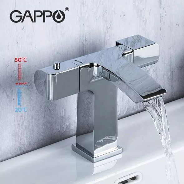Смеситель для умывальника с термостатом Gappo G1007-40 хром